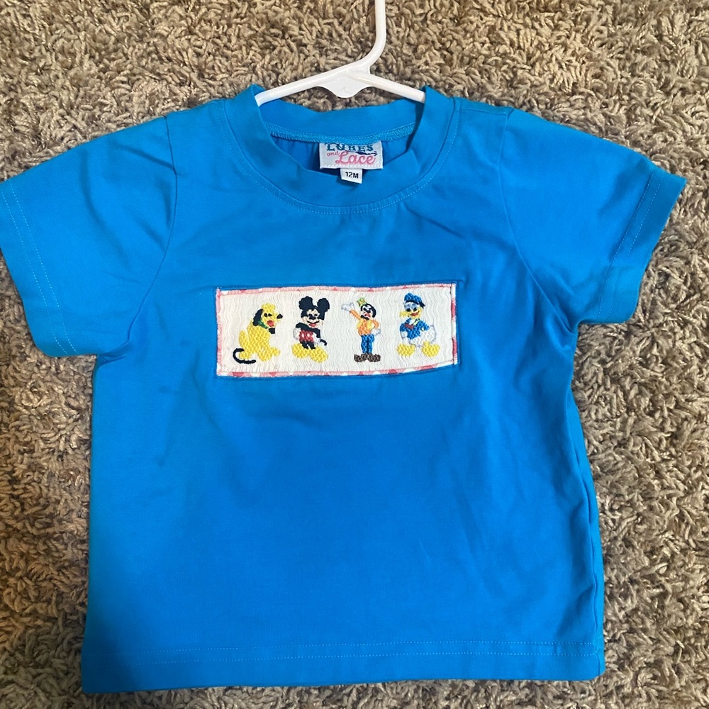 Disney shirt smocked 12m